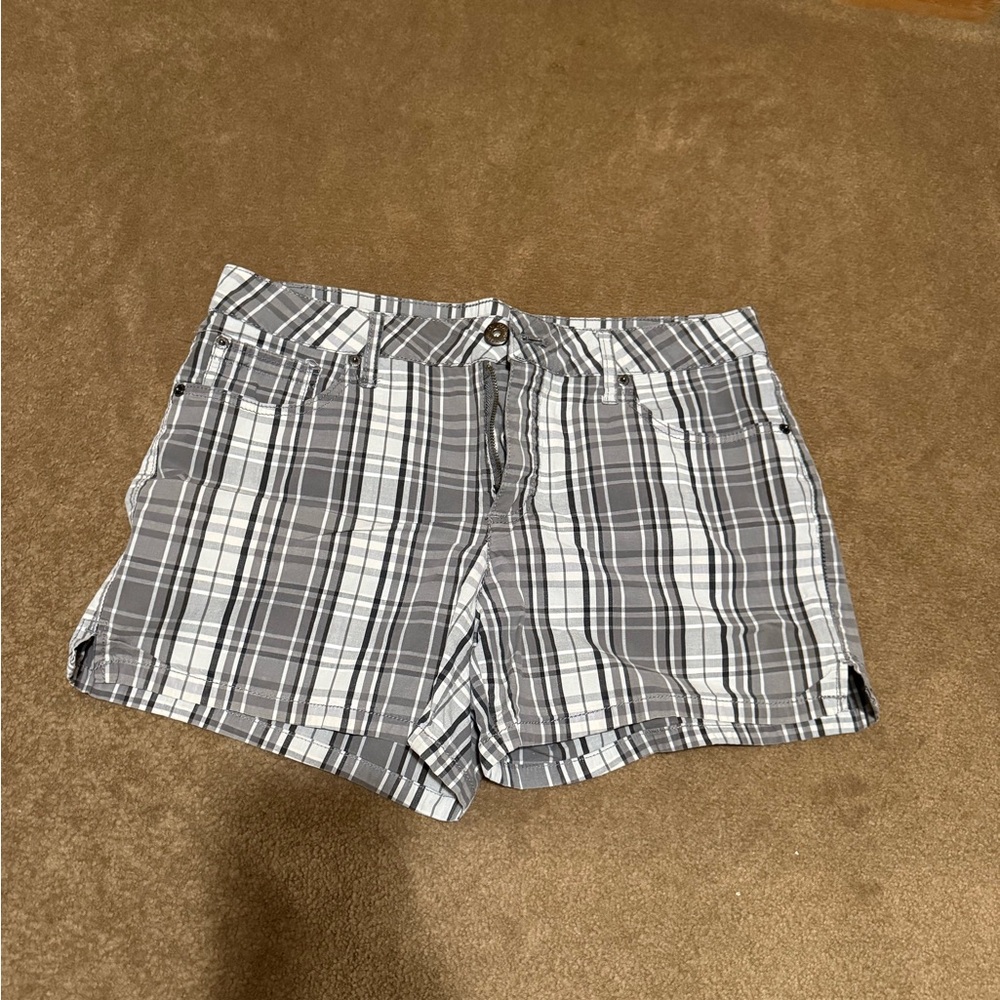 Faded Glory Women's Black and White Plaid Shorts